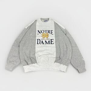 VTG Notre Dame Sweatshirt Mens XL 90s Lee Sport Tri Panel NWT Embroidered Irish